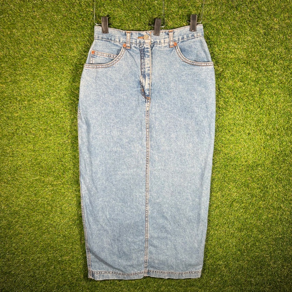 Concepts by Career Guild Vintage Denim Maxi Skirt Light Wash Made in USA Size 10